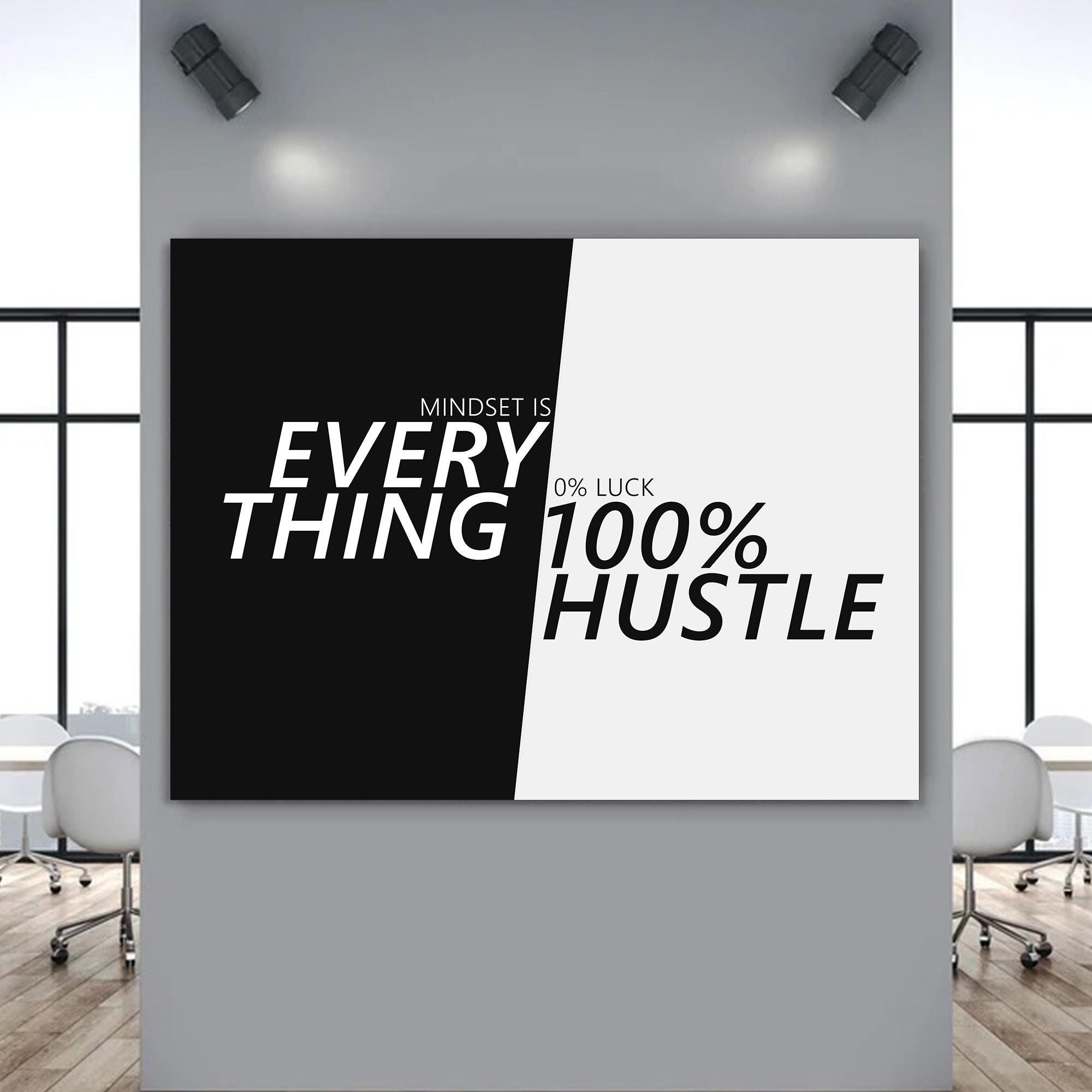 Mindset Is Everything Poster Motivational Hustle Canvas Prints For Workplace Wall Art Entrepreneur Office Decor Success Mindset Canvas Sign