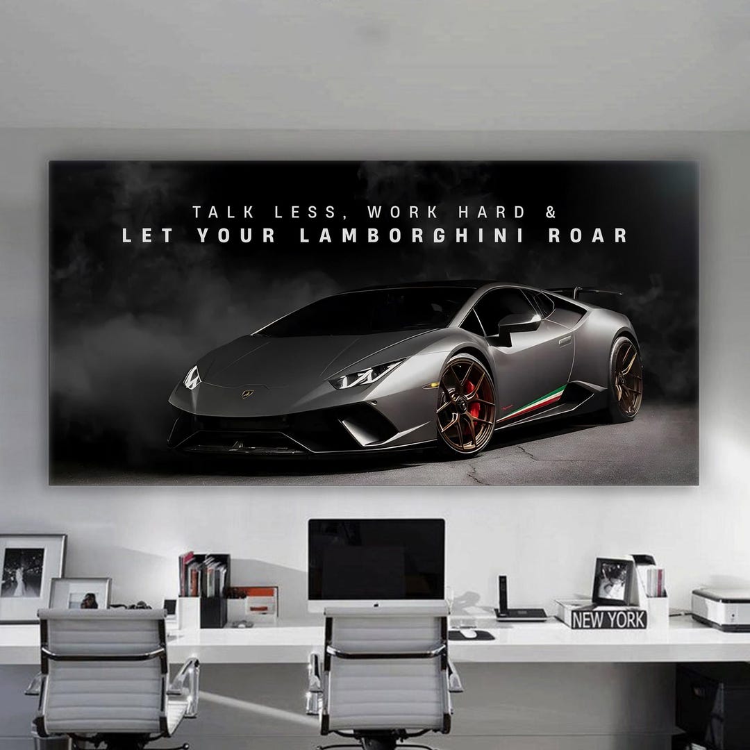 Lamborghini Poster Motivational Wall Art for Home Office Prints