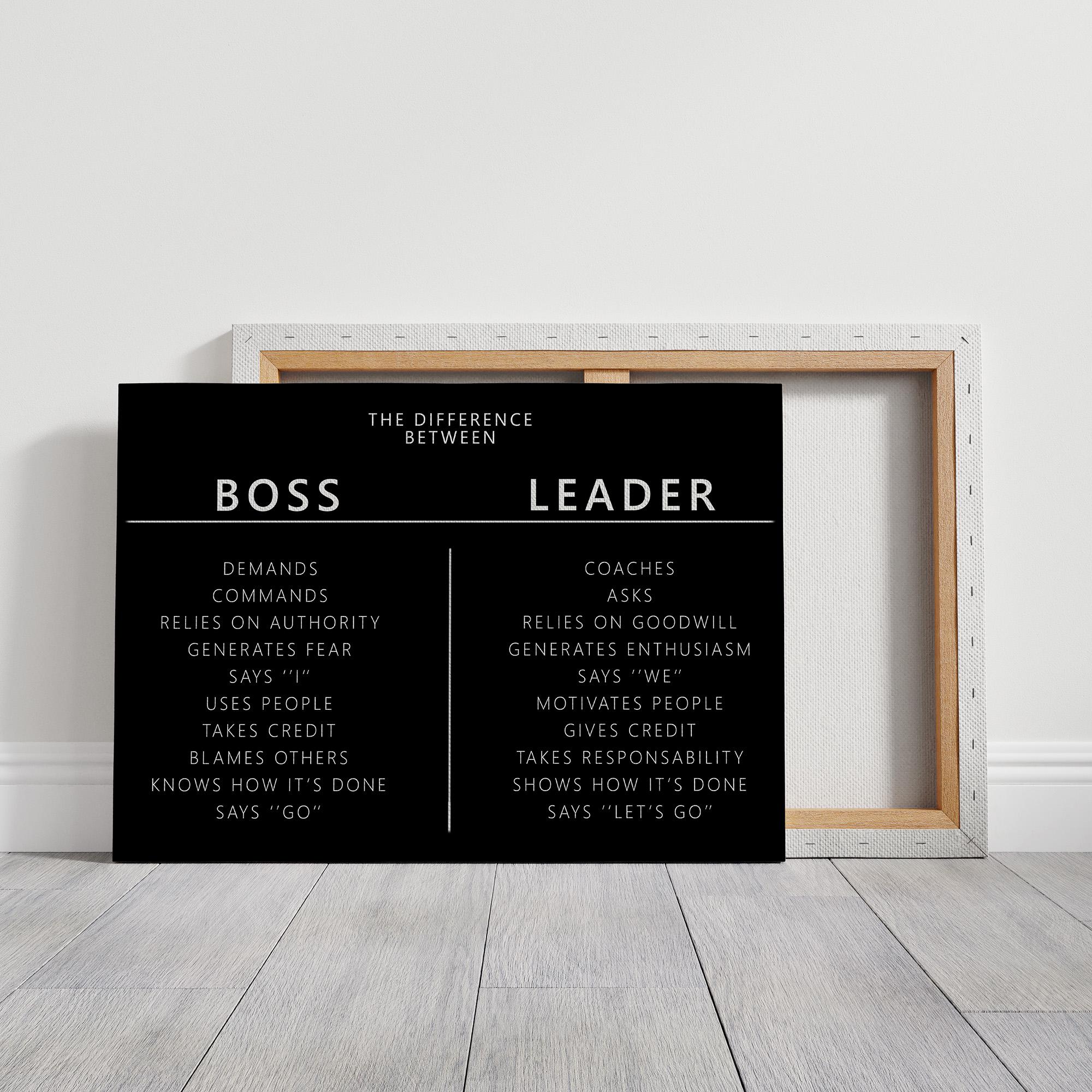 The Difference Between Boss Leader Wall Art Office Decor Motivational ...