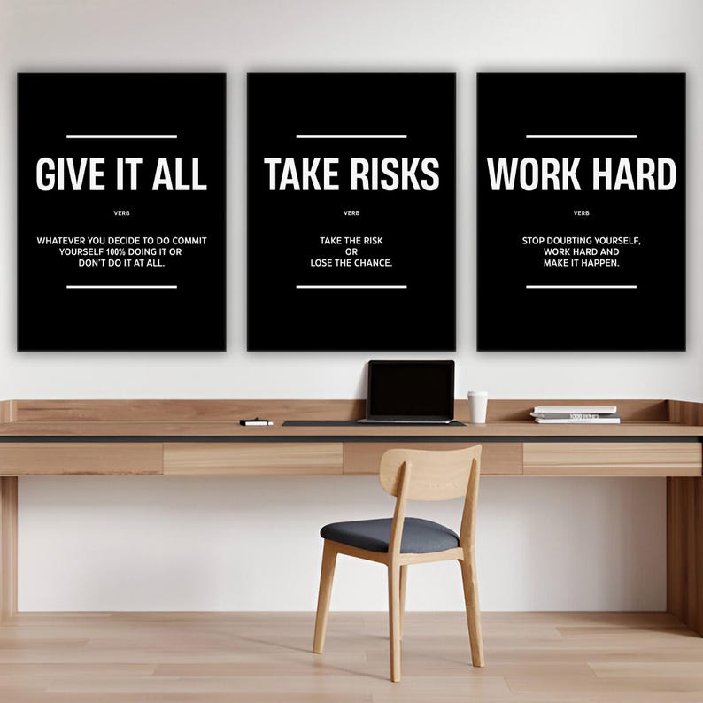3 Piece Motivational Wall Art for Office Decor Inspirational Canvas for ...
