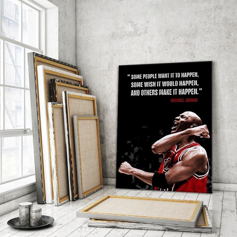 MICHAEL JORDAN CANVAS Motivational Wall Art Basketball Wall Etsy