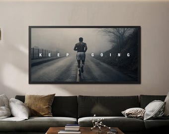 Muhammad Ali Keep Going Wall Art For Home Gym Decor, Motivational Quotes Framed Poster, Boxing Office Canvas Prints