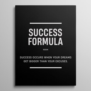 Success Formula Poster Inspirational Prints Entrepreneur Wall Art For Office Art Decor Success Quotes Canvas Inspiring Definition Poster
