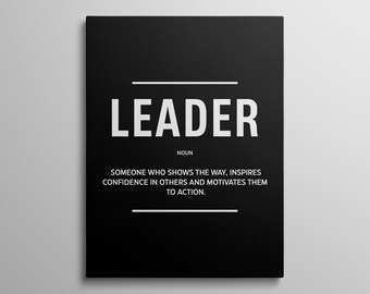 Inspirational Leader Wall Art Leadership Quote Canvas Prints Leader Definition Poster For Office Wall Decor  Inspiring Good leadership Sign