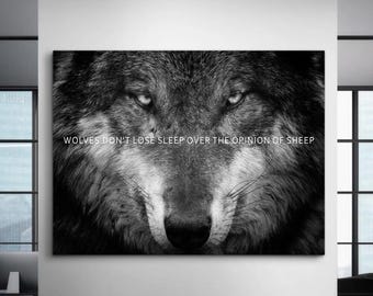 Motivational Wolf Poster Inspirational Quote Wall Art For Home Office Decor Positive Affirmation Sign Success Mindset Canvas Wild Animal Art