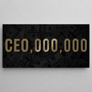 CEO Poster Inspirational Wall Art Above Desk Sign Millionaire Office Decor Motivational Quotes Entrepreneur Canvas Money Framed Prints