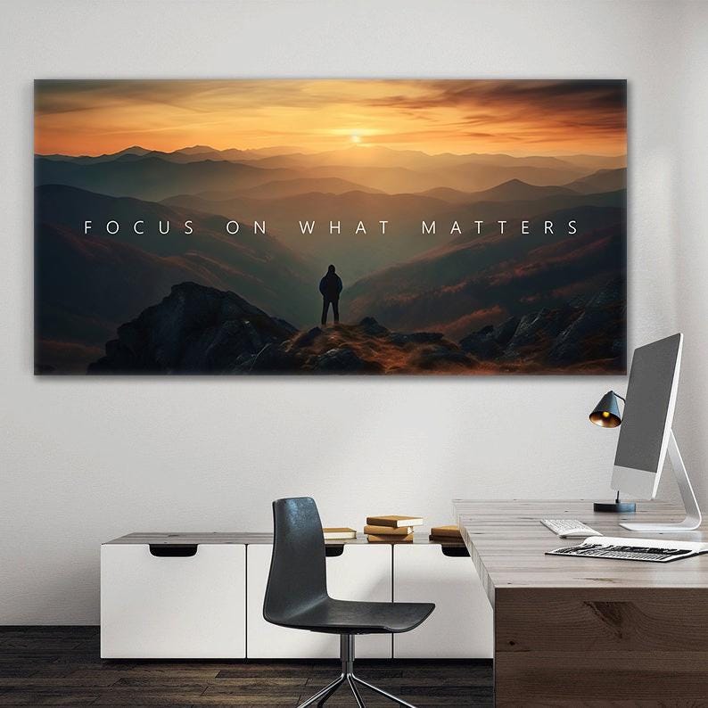 Inspirational Wall Art For Office Decor Focus On What Matters Success Quotes Poster Gifts For Entrepreneur Art Motivational Canvas Prints image 7