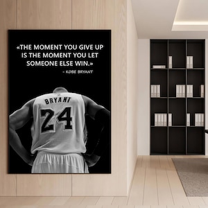 Kobe Bryant Canvas Inspirational Quotes Wall Art For Office Decor Black And White Basketball Poster Inspiration Kobe Bryant Art Prints