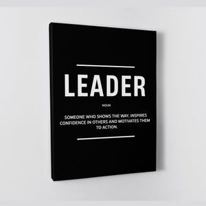Inspirational Leader Wall Art Leadership Quote Canvas Prints Leader Definition Poster For Office Wall Decor  Inspiring Good leadership Sign