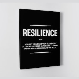 Resilience Poster Inspirational Quotes Canvas Minimalist Definition Framed Prints For Office Wall Decor Resilience Printable Inspiring Sign