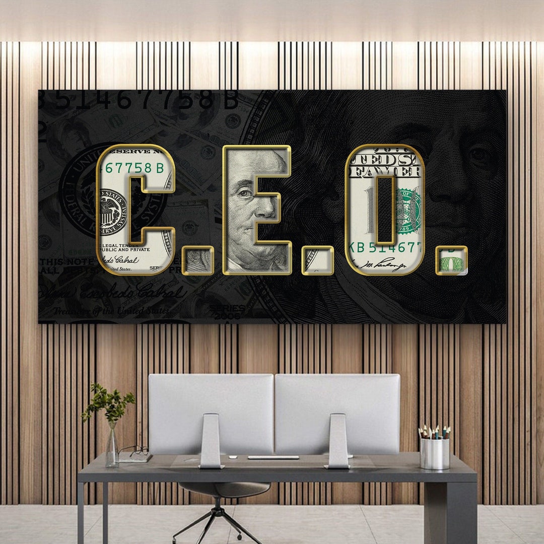 CEO Wall Art Modern Money Art Prints Office Wall Art Business Man ...