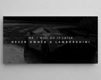Lamborghini Poster Motivational Wall Art For Office Decor Inspirational Quote Super Car Prints Success Entrepreneur Canvas Cars Lover Gifts