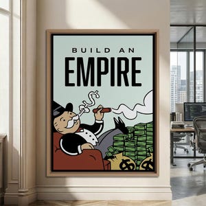 Build An Empire Poster Motivational Canvas For Entrepeneur Office Decor Millionaire Prints Money Wall Art