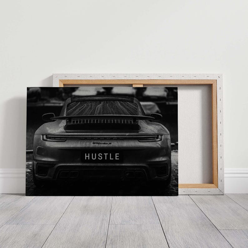 Porsche Poster Motivational Wall Art for Office Decor Hustle Quote ...