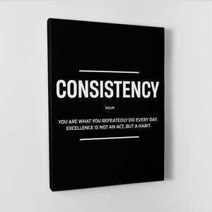 Consistency Poster Minimalist Office Prints Inspirational Sayings Canvas For Entrepreneur Sign Consistency Definition Success Wall Art