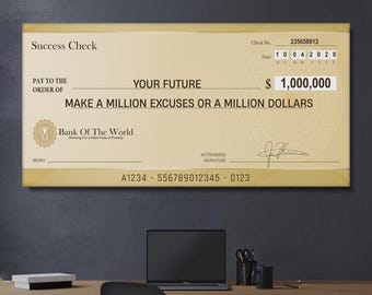 1 Million Dollars Poster Money Motivational Wall Art For Home Office Decor Entrepreneur Canvas Inspirational Millionaire Prints Money Sign