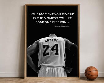 Kobe Bryant Canvas Inspirational Quotes Wall Art For Office Decor Black And White Basketball Poster Inspiration Kobe Bryant Art Prints