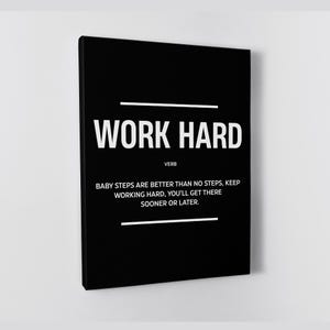 Work Hard Poster Motivational Definition Canvas For Office Wall Art Entrepreneur Canvas Work Hard Quote Sign Hustle Harder Sayings Poster