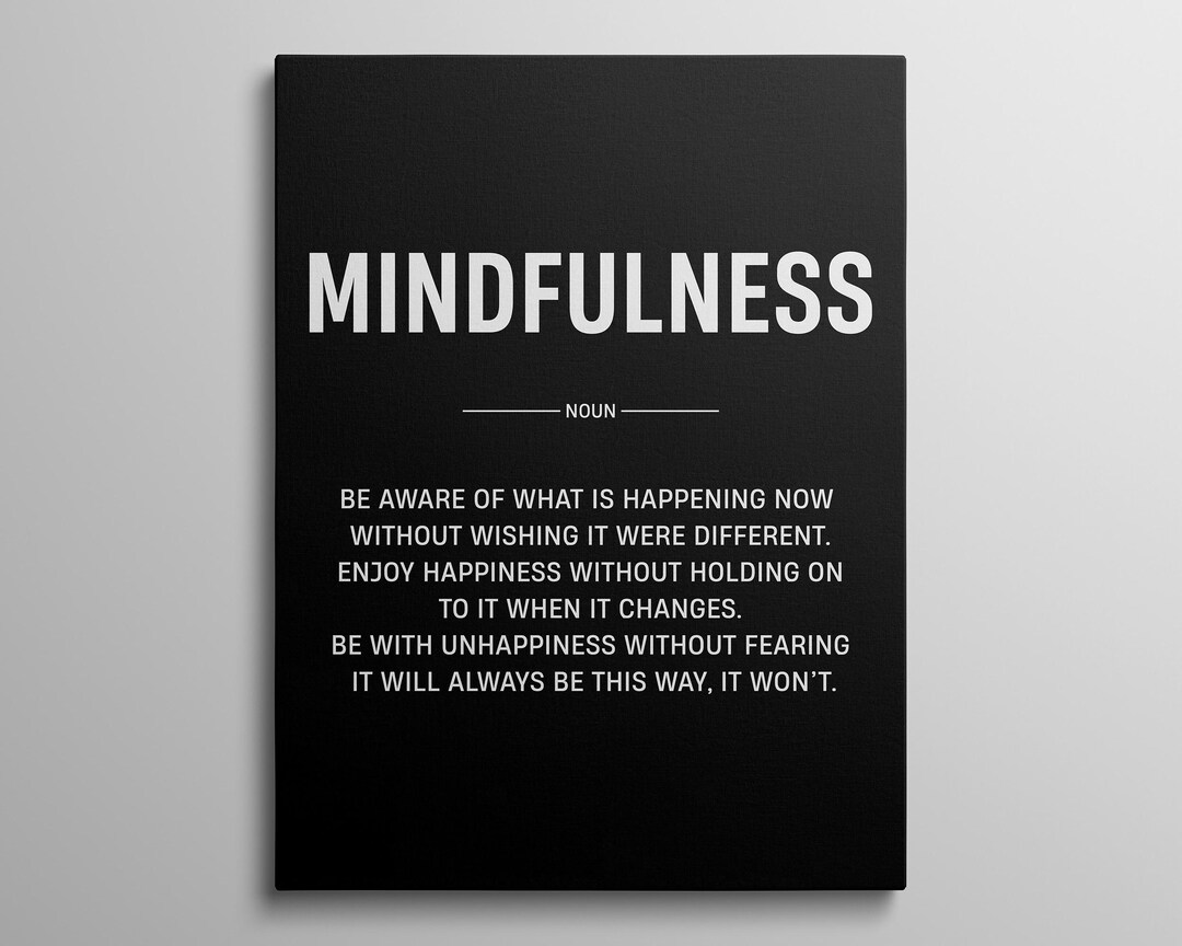 Mindfulness Canvas Inspirational Wall Art for Office Decor Positive ...