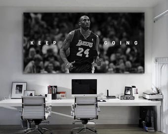 Keep Going Kobe Bryant Poster Motivational Quotes Wall Art For Office Decor Boys Dorm Room Decor Black And White Basketball Canvas Prints