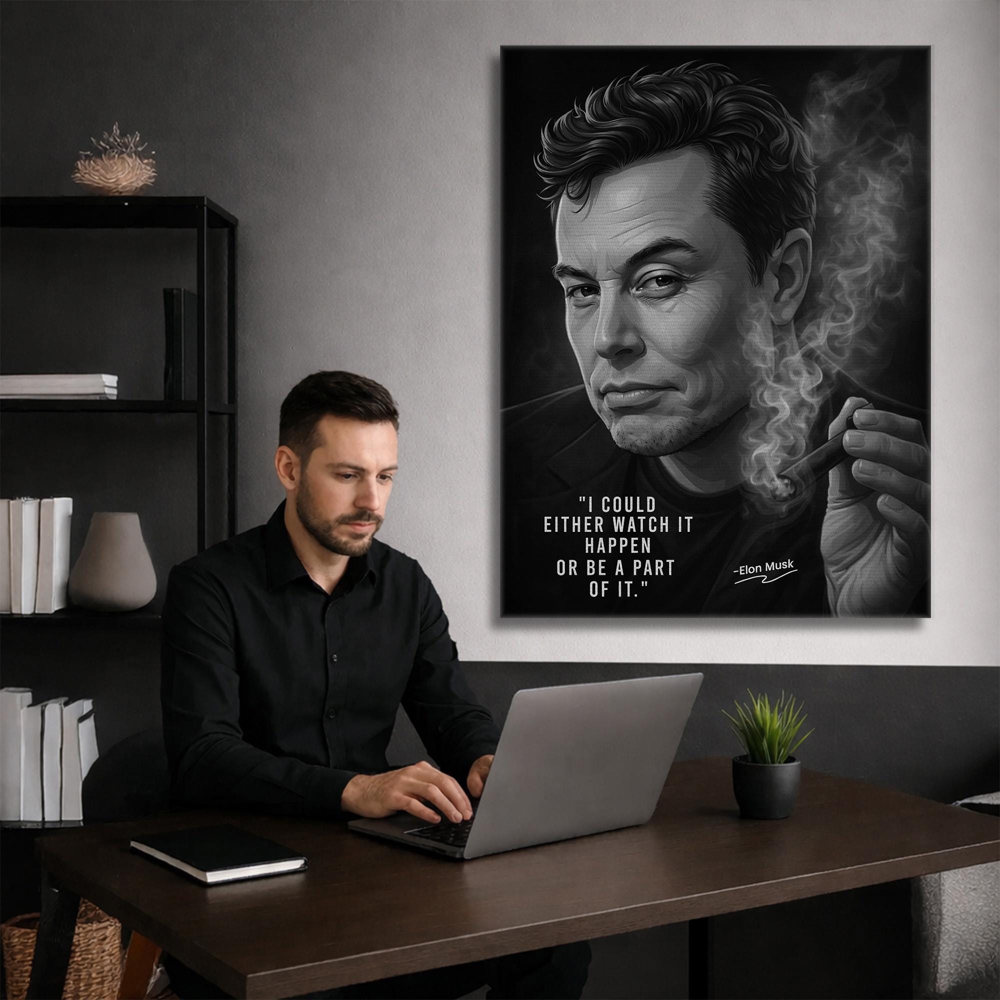 Elon Musk Motivational Framed Canvas - Inspirational Wall Art for ...