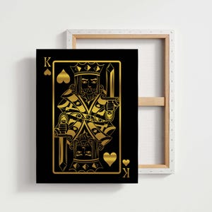 King Of Hearts Poster Luxury Home Office Decor King Card Wall Art Living Room Art Decor Playing Card Canvas Prints Gold Home Wall Decor