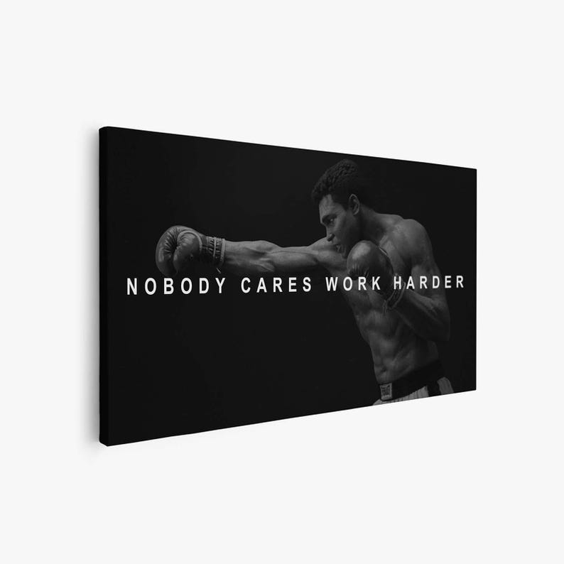 Muhammad Ali Poster Nobody Cares Work Harder Wall Art Home Gym Decor ...