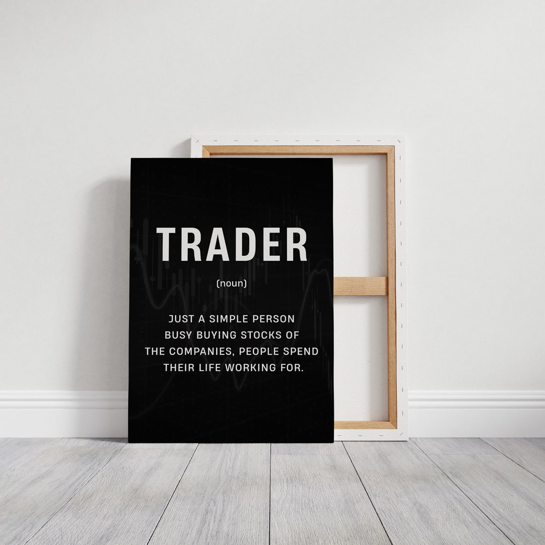 Trader Definition Canvas Noun Office Decor Motivational Wall Etsy