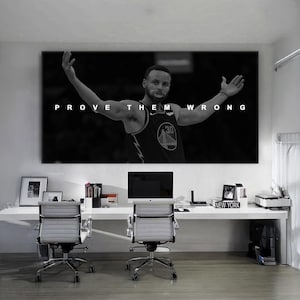 Steph Curry Wall Art Motivational Canvas Prove Them Wrong Quote For Office Decor Basketball Wall Art Hustle Poster Inspiring Saying Print
