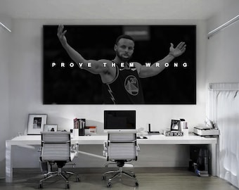 Steph Curry Wall Art Motivational Canvas Prove Them Wrong Quote For Office Decor Basketball Wall Art Hustle Poster Inspiring Saying Print