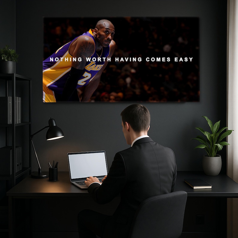 Kobe Bryant Poster Motivational Wall Art For Office Decor Landscape Canvas Success Quote Print Basketball Wall Art Entrepreneur Mindset image 2