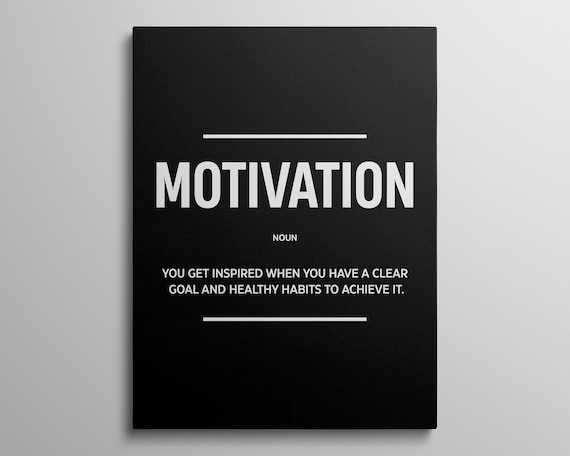Motivation Definition Prints Inspirational Canvas Minimalist Home