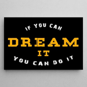 Dream Big Poster Inspirational Quote Wall Art Entrepreneur Office Decor Motivational Canvas Minimalist Workplace Art Decor Office Quote Sign