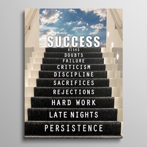 Success Wall Art Motivational Canvas For Office Framed Prints Entrepreneur Wall Art For Workspace Wall Decor Success Quotes Poster