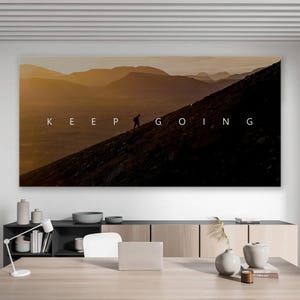 Keep Going Quotes Motivational Wall Art Gifts For Entrepreneur Canvas Modern Office Decor Mountains Climbing Prints Inspirational Poster