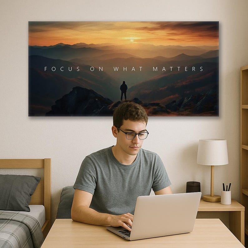 Inspirational Wall Art For Office Decor Focus On What Matters Success Quotes Poster Gifts For Entrepreneur Art Motivational Canvas Prints image 2