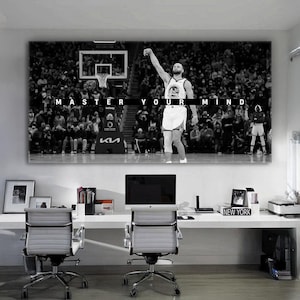Steph Curry Wall Art Motivational Poster Master Your Mind Quote For Office Decor Basketball Canvas Inspirational Saying Success Mindset