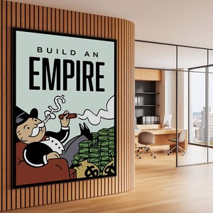 Build An Empire Poster Motivational Canvas For Office Decor Millionaire Wall Art Gifts For Entrepreneur Wall Art Entrepreneurship Sign
