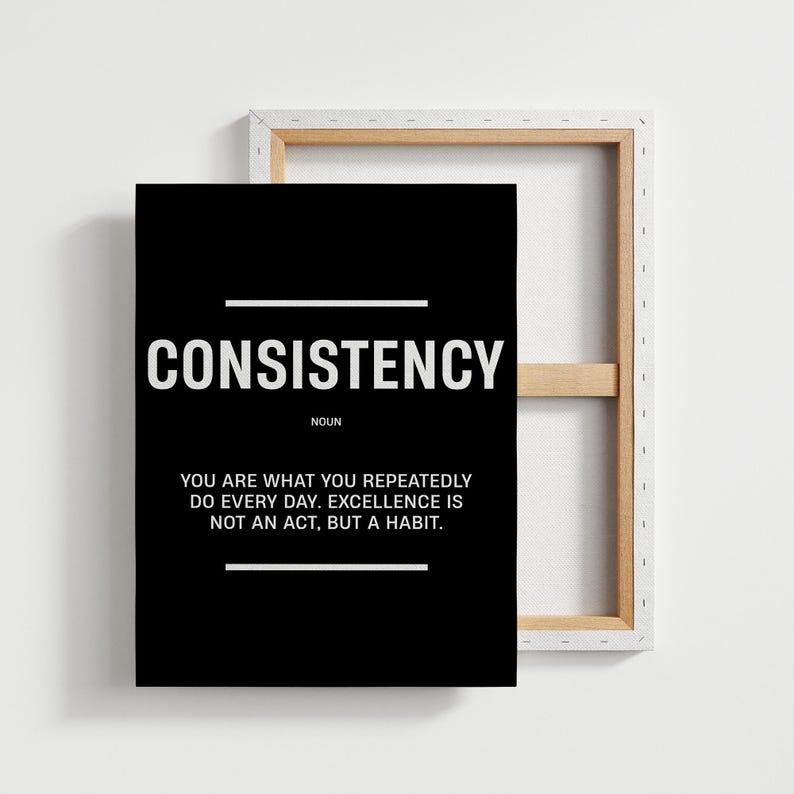 Motivational Bundle Wall Art for Office Decor Consistency Definition ...