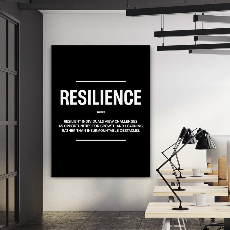 Resilience Poster Inspirational Quotes Canvas Minimalist Definition ...
