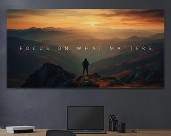 Inspirational Wall Art For Office Decor Focus On What Matters Success Quotes Poster Gifts For Entrepreneur Art Motivational Canvas Prints