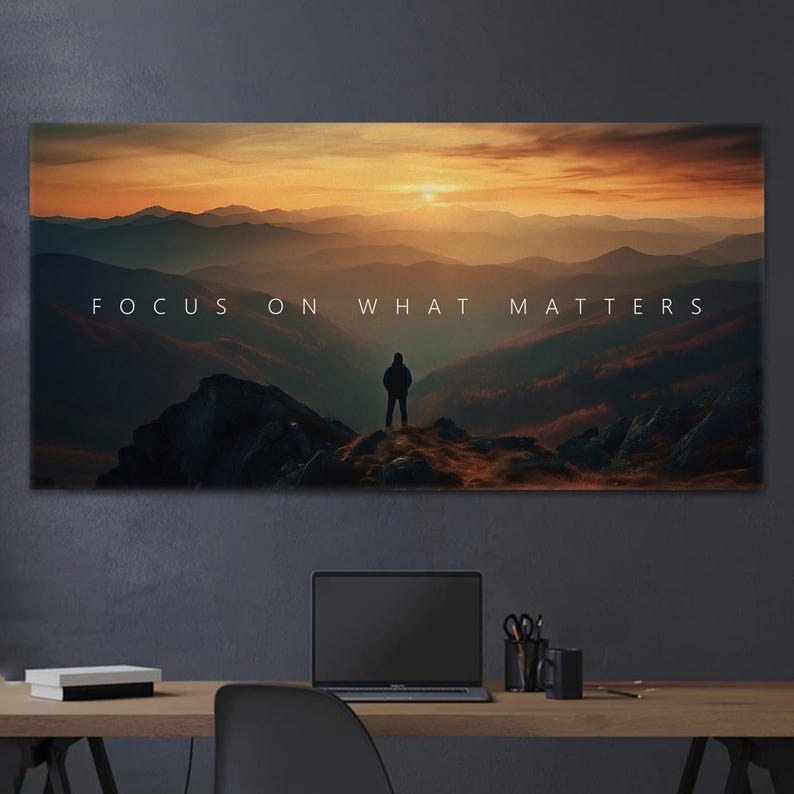 Inspirational Wall Art For Office Decor Focus On What Matters Success Quotes Poster Gifts For Entrepreneur Art Motivational Canvas Prints