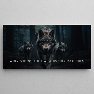 Wolf Wall Art Motivational Quote For Office Framed Prints Inspirational Landscape Canvas Success Mindset Poster Wild Animal Wall Art