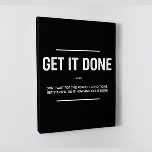 Get It Done Canvas Motivational Wall Art For Home Office Decor Inspiring Definition Poster For Workplace Wall Art Get It Done Quote Prints