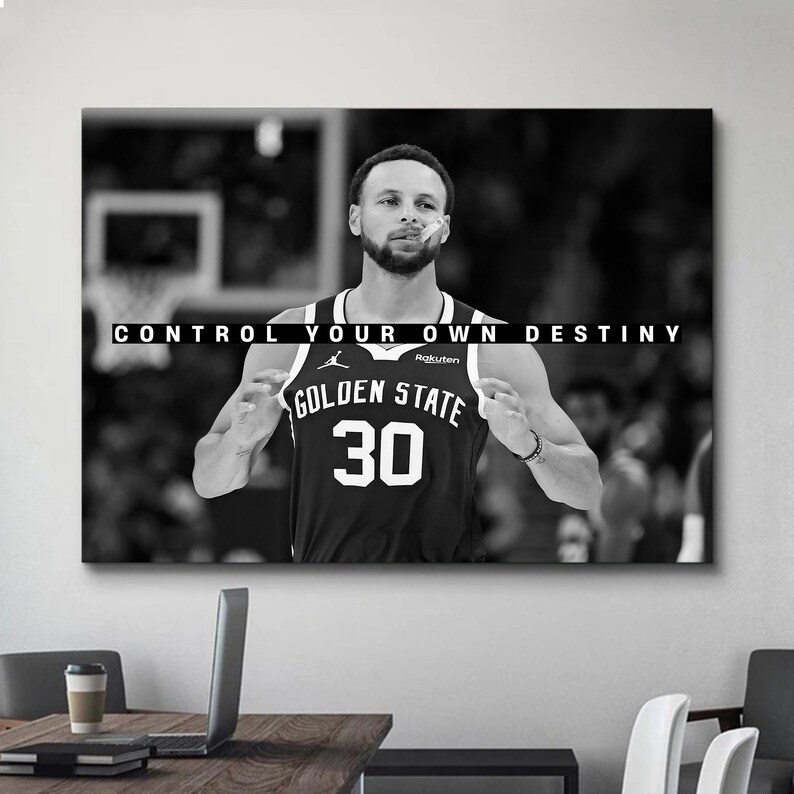Stephen Curry Wall Art Inspirational Quotes For Office Decor Black And White Basketball Poster