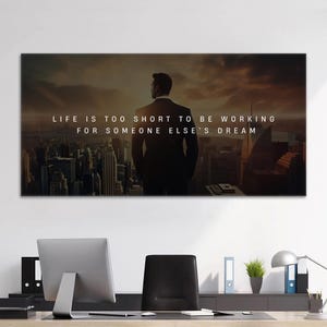 Entrepreneur Wall Art Motivational Quote Poster For Office Wall Decor Inspirational Landscape Canvas Business Motivation Prints Hustle Hard
