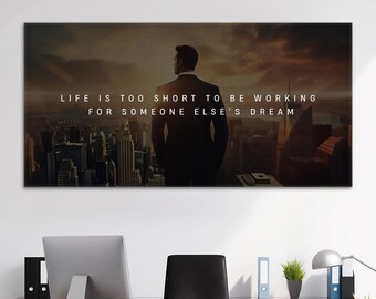Entrepreneur Wall Art Motivational Quote Poster For Office Wall Decor Inspirational Landscape Canvas Business Motivation Prints Hustle Hard