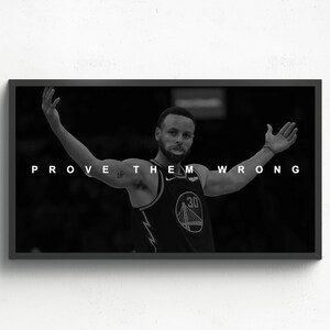 Steph Curry Poster Prove Them Wrong Motivational Quote Wall Art For Home Office Decor Basketball Prints Success Quote Framed Poster Sports