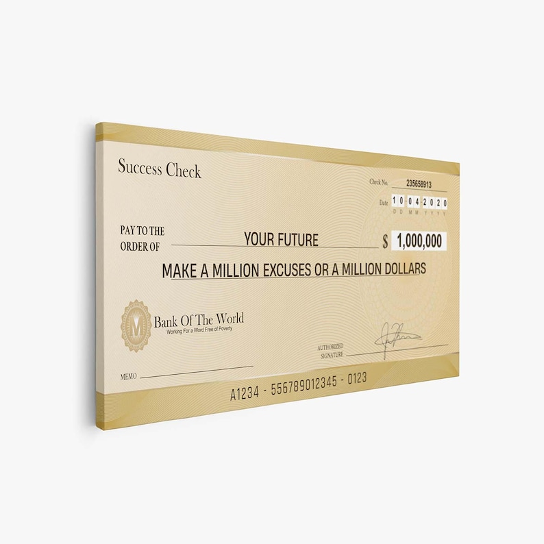 1 Million Dollars Poster Money Motivational Wall Art for Home Office ...