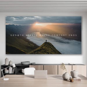 Inspirational Wall Art For Office Decor Growth Mindset Canvas Gifts For Entrepreneur Wall Art Landscape Workspace Decor Success Quotes Print